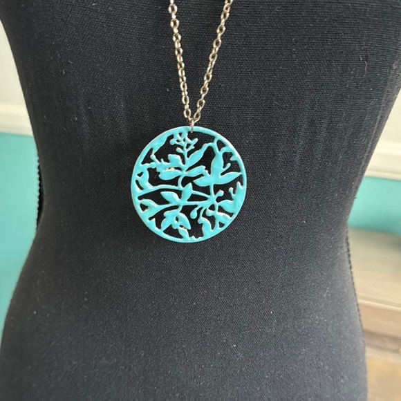 Turquoise Bird Pendant Necklace - Picture 2 of 5